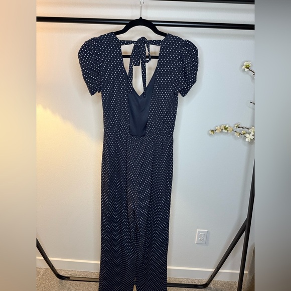 Row A Navy Polka Dot Jumpsuit | Open Back | XS - Picture 4 of 4